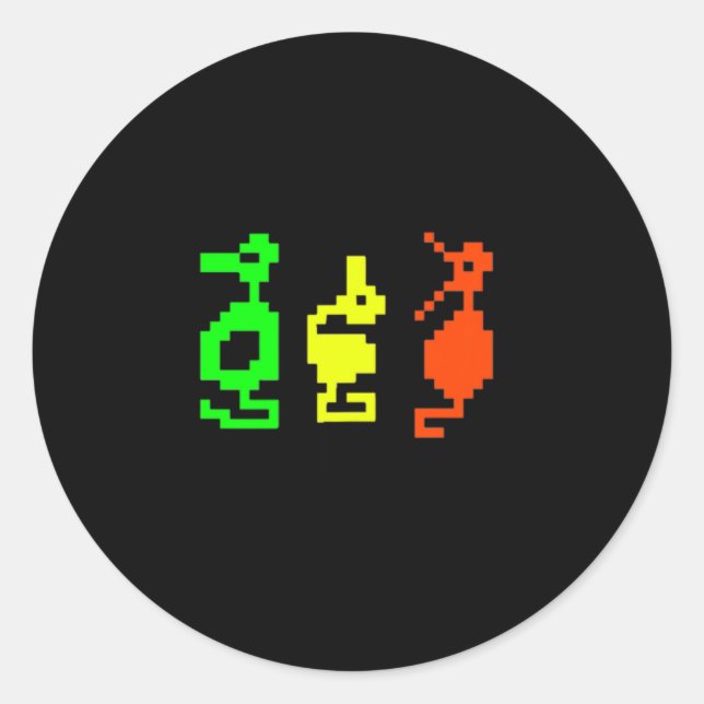 Video-Spiel 8-Bit Adventure Dragon Runder Aufkleber (Vorderseite)