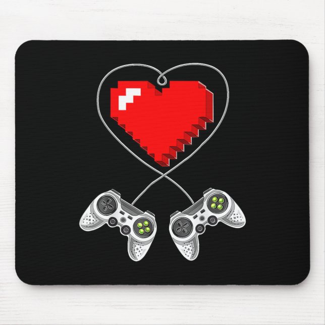 Video-Spiel-Controller-Herz-Gamer-Geschenkboten Mousepad (Vorne)