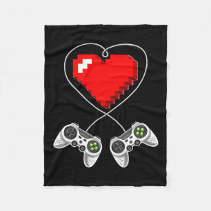 Video-Spiel-Controller-Herz-Gamer-Geschenkgutschei Fleecedecke