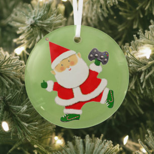 Video-Spieler-Geschenk für die Feiertage Ornament Aus Glas