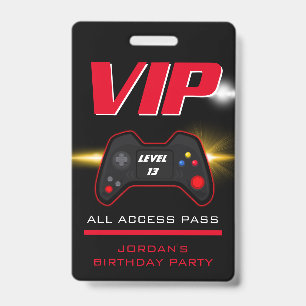 Video-Spielparty roter Controller Favor Ausweis