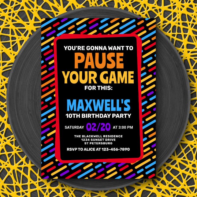 Vidéo Suspendre votre jeu Invitation Anniversaire (Créateur téléchargé)