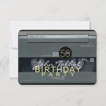 Vidéo Tape VHS 50e Anniversaire Fête Invitation