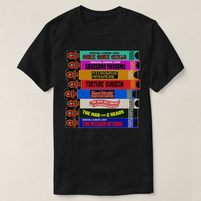 Video VHS-Horror-Stack für Mitternacht T-Shirt (Design vorne)