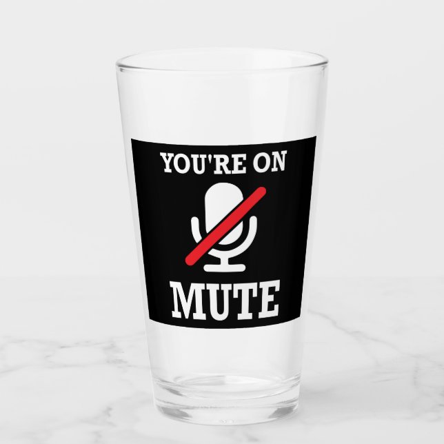 Videoanruf, Arbeit von Zuhause, Sie sind auf stumm Glas (Vorderseite)