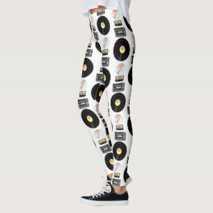 Videoband Vinyl LP Muster Leggings