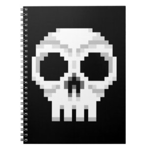 Videogame Death Skull - Pixel Art Notizblock