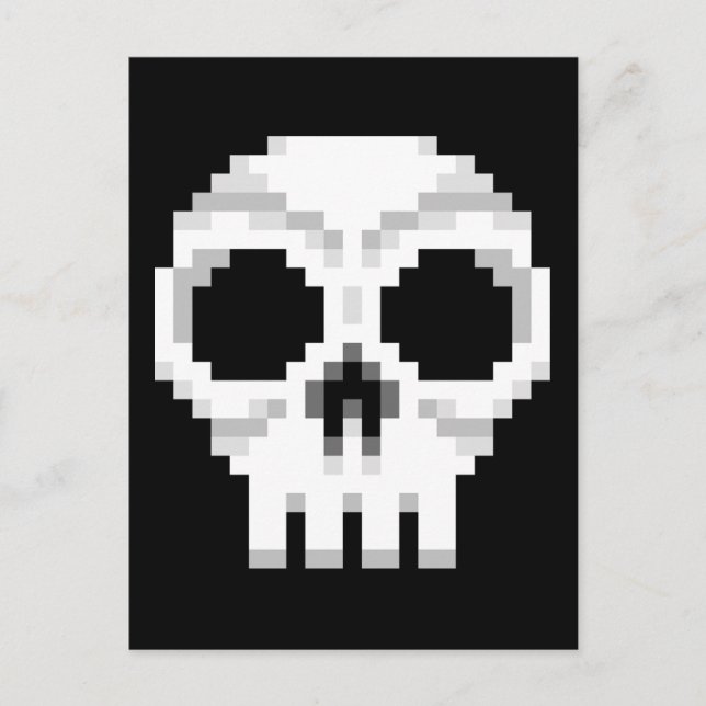 Videogame Death Skull - Pixel Art Postkarte (Vorderseite)