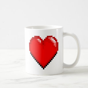 Videogame Life Heart - Pixel Herz Kaffeetasse