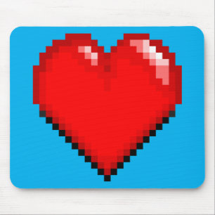 Videogame Life Heart - Pixel Herz Mousepad