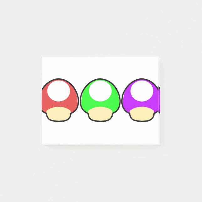 Videogame-Pilze Post-it Klebezettel (Vorderseite)