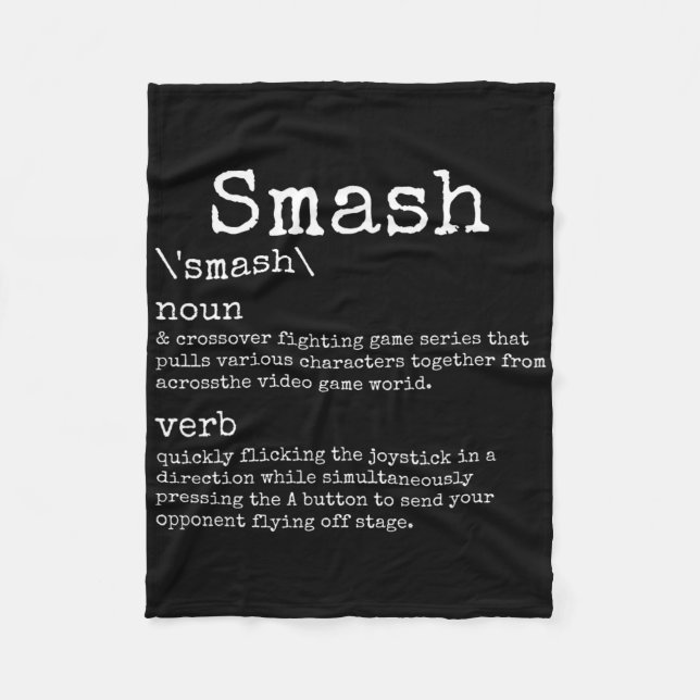 Videogames Smash Definition Funny Video Game Gamer Fleecedecke (Vorderseite)