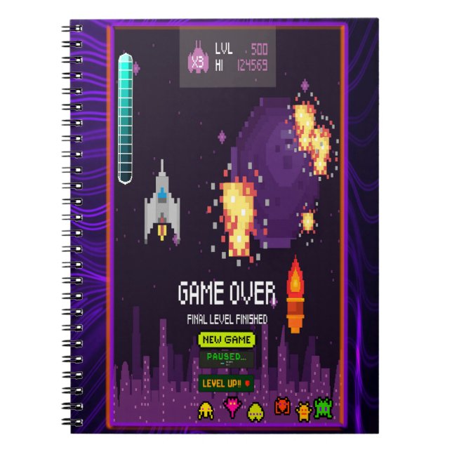 Videogaming Purple Notizblock (Vorderseite)