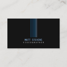 Videographer Business Card Blue Beams Visitenkarte