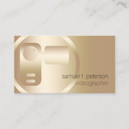 Videographer Elegant Gold Video Strip Symbol Visitenkarte