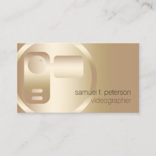 Videographer Elegant Gold Video Strip Symbol Visitenkarte