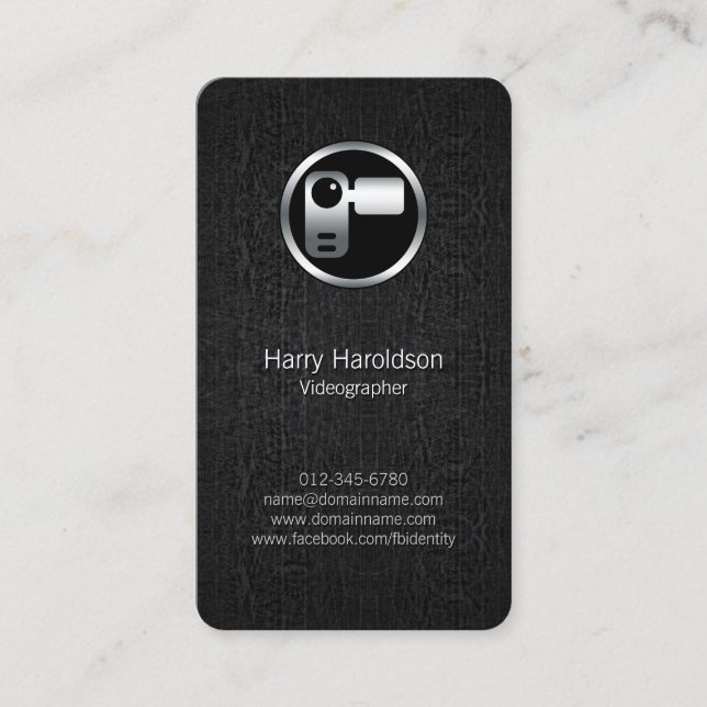 Videokamera BlackGrunge BusinessCard Visitenkarte (Vorderseite)