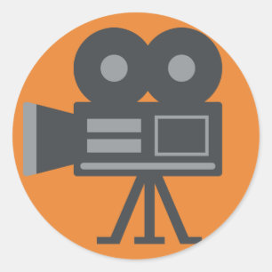 Videokamera Emoji Runder Aufkleber