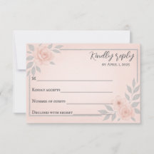 Vidéos Blushing Carte RSVP de mariage traditionnel