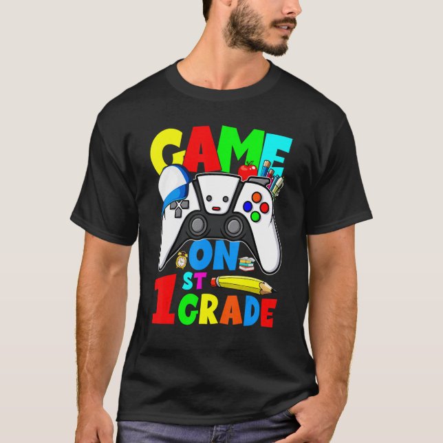 Videospiel 1. Stufe Unverriegelter Niedlicher Jung T-Shirt (Vorderseite)