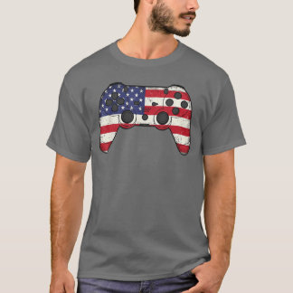 Videospiel 4. Juli Amerikanische Flagge Gaming Gam T-Shirt