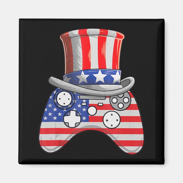 Videospiel 4. Juli Uncle Sam Hat Game Control Magnet (Vorne)