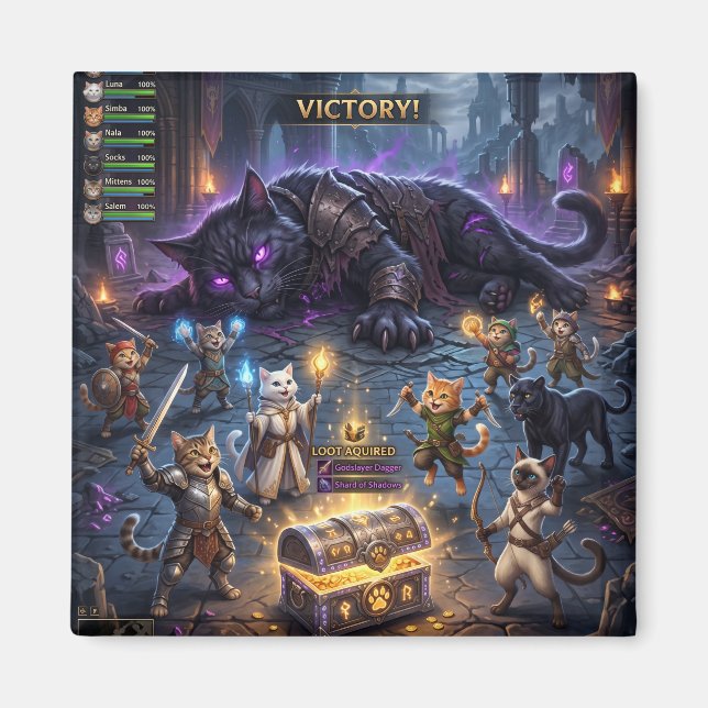 Videospiel-Boss-Kampf Katzen-Gilde Downs Boss Magnet (Vorne)