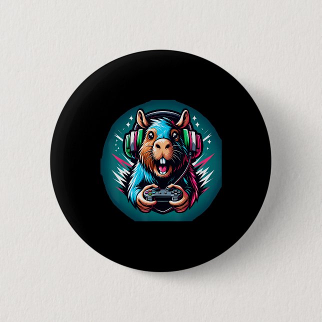 Videospiel Capybara Gaming Button (Vorderseite)