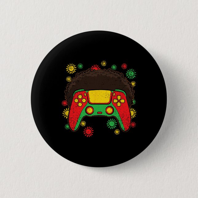 Videospiel-Controller Afro Black History Month Gam Button (Vorderseite)