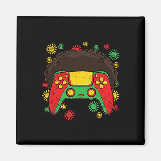 Videospiel-Controller Afro Black History Month Gam Magnet (Vorne)