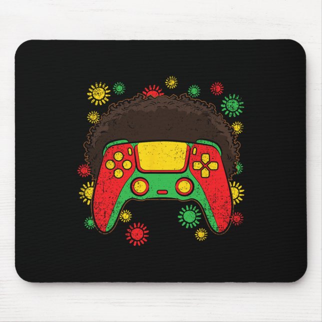 Videospiel-Controller Afro Black History Month Gam Mousepad (Vorne)