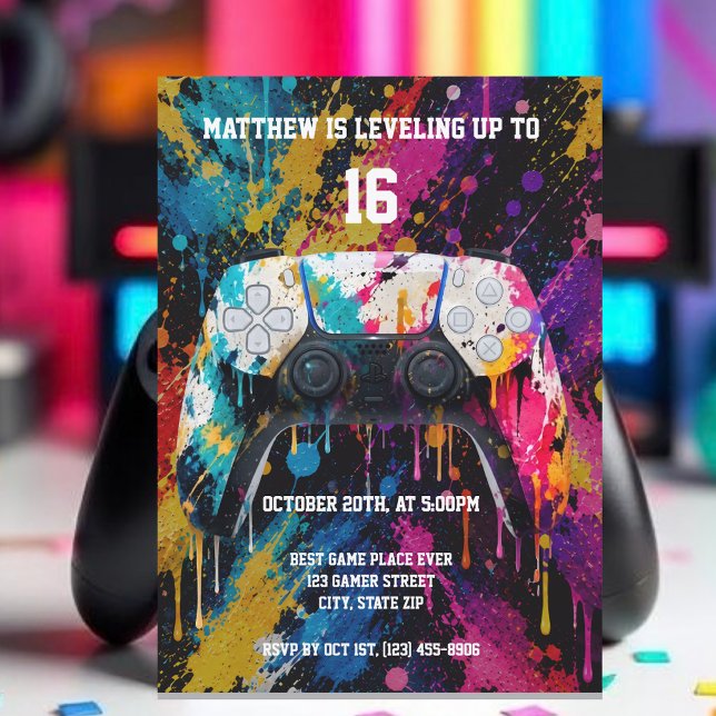 Videospiel-Controller Einladung (Video Game Controller Invitation )