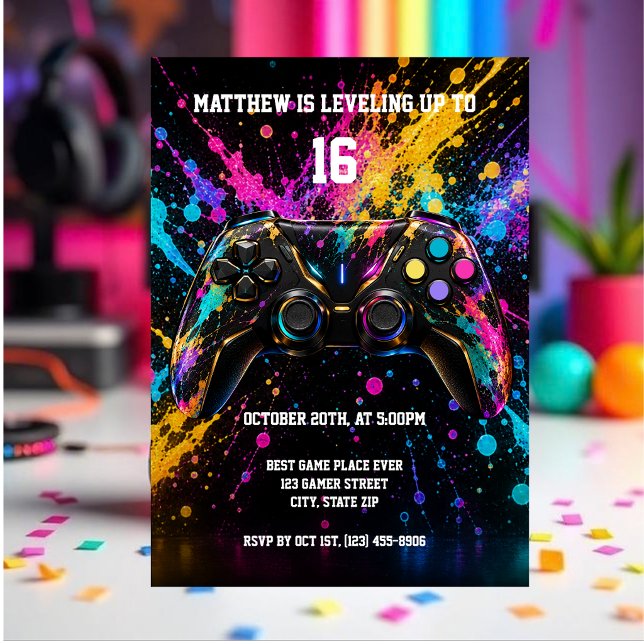 Videospiel-Controller Einladung (Video Game Controller Invitation)