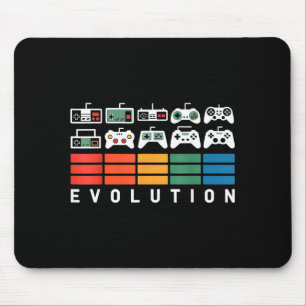 Videospiel-Controller-Evolution 80er 90er Retro-Ga Mousepad