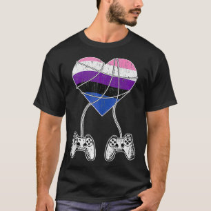 Videospiel-Controller Genderfluid-Stolz-Gaming LGB T-Shirt