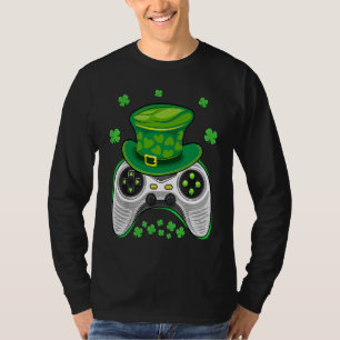 Videospiel-Controller irische Gamer-Jungs St. Patr T-Shirt