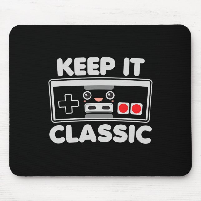 Videospiel-Controller Keep It Clic Humor 80er Retr Mousepad (Vorne)