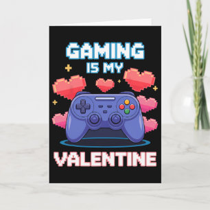 Videospiel-Controller-Pixel-Herzen für Valentinsta Karte