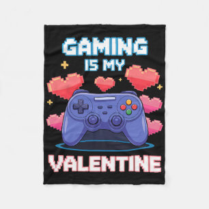 Videospiel-Controller-Pixelherzen für Valentinstag Fleecedecke