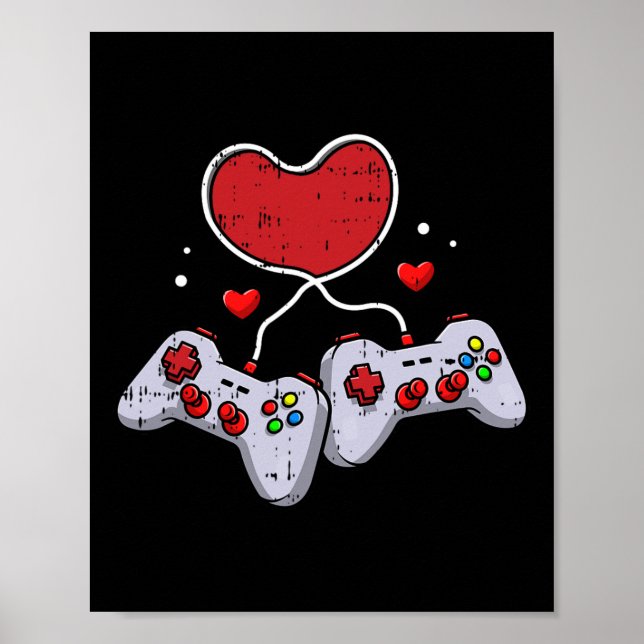 Videospiel Controller Valentinstag Cool Gaming G Poster (Vorne)