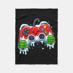 Videospiel-Controller Weihnachten Santa Hut Gamer Fleecedecke
