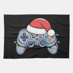 Videospiel-Controller Weihnachten Santa Hut Gamer Geschirrtuch