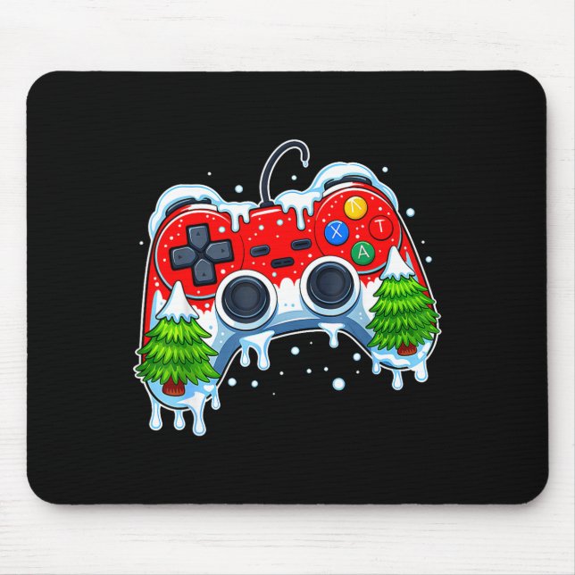 Videospiel-Controller Weihnachten Santa Hut Gamer  Mousepad (Vorne)