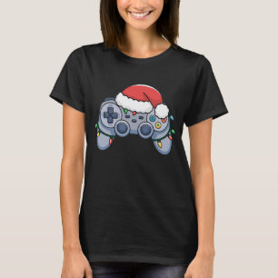 Videospiel-Controller Weihnachten Santa Hut Gamer T-Shirt