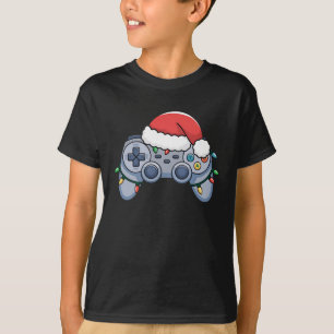 Videospiel-Controller Weihnachten Santa Hut Gamer T-Shirt