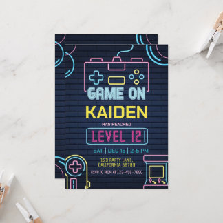 Videospiel Geburtstag Einladung Arcade Einladung