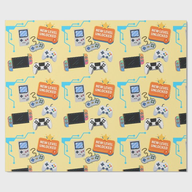 Videospiel Geschenkpapier (Flach)