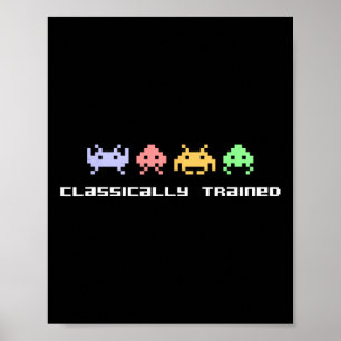 Videospiel Klickend Trainierte Außerirdische Invas Poster