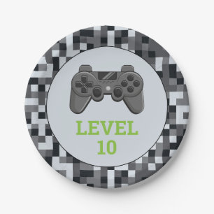 Videospiel Level Up Controller Geburtstagsfeier Pappteller