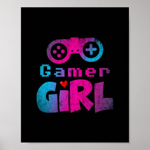 Videospiel Nerd E Sport Gaming Mädchen Gamer Gesch Poster